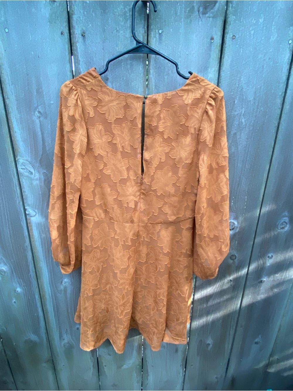 Anthropologie Floral Jacquard Tunic Dress Size 6 Copper Bronze - Picture 3 of 8